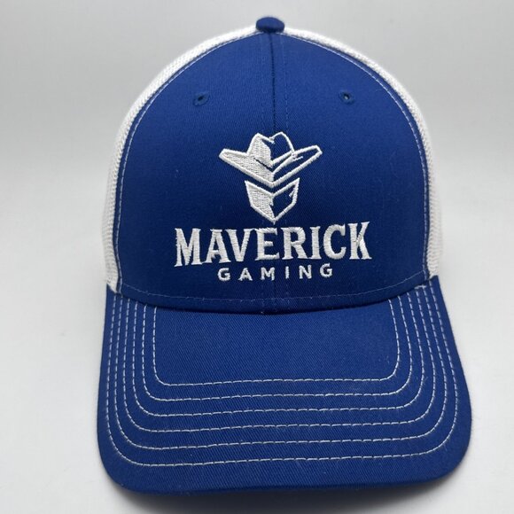 Maverick Gaming Trucker Cap Hat Blue With White Mesh Snapback - Picture 1 of 5